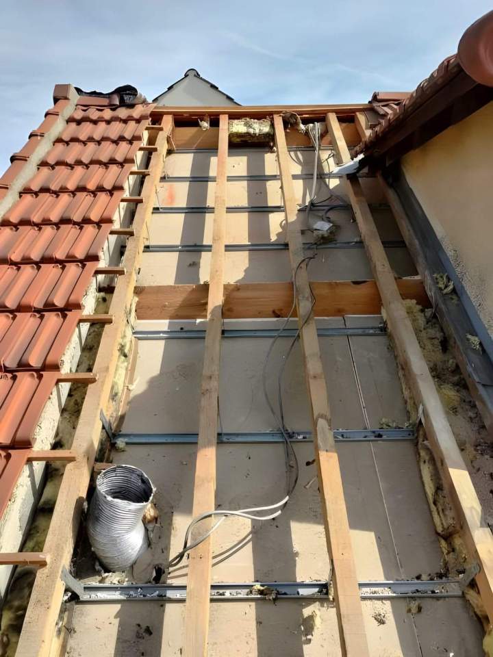 Travaux isolation toiture en cours Argenteuil
